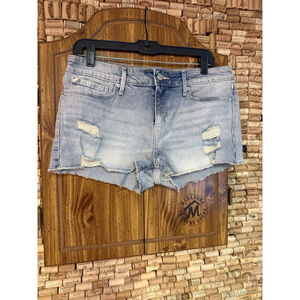 Denizen from Levi's Super High Rise Shortie Distressed Frayed Hem Shorts Sz 31